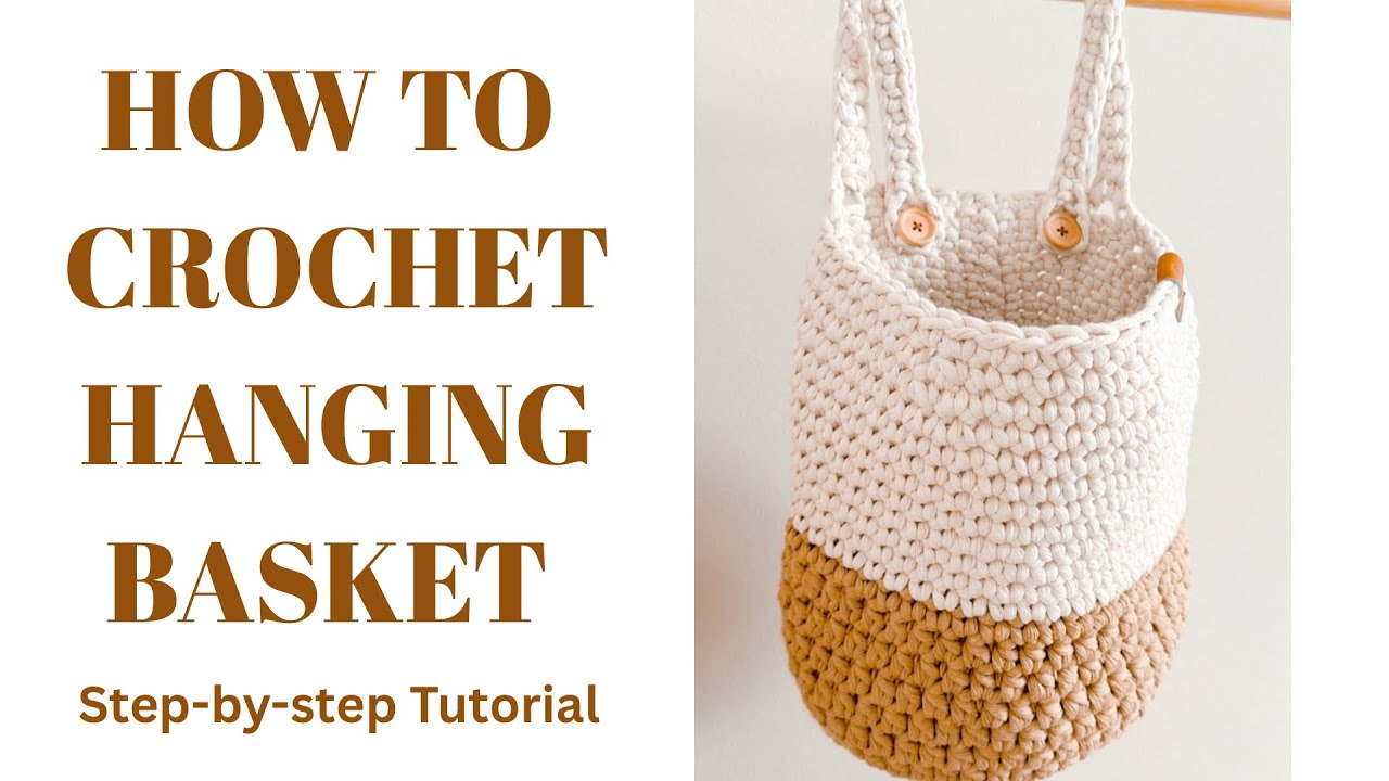 HOW TO CROCHET HANGING BASKET | HOW TO CROCHET TUTORIAL | HOW TO CROCHET NURSERY BASKET |CROCHET BAG