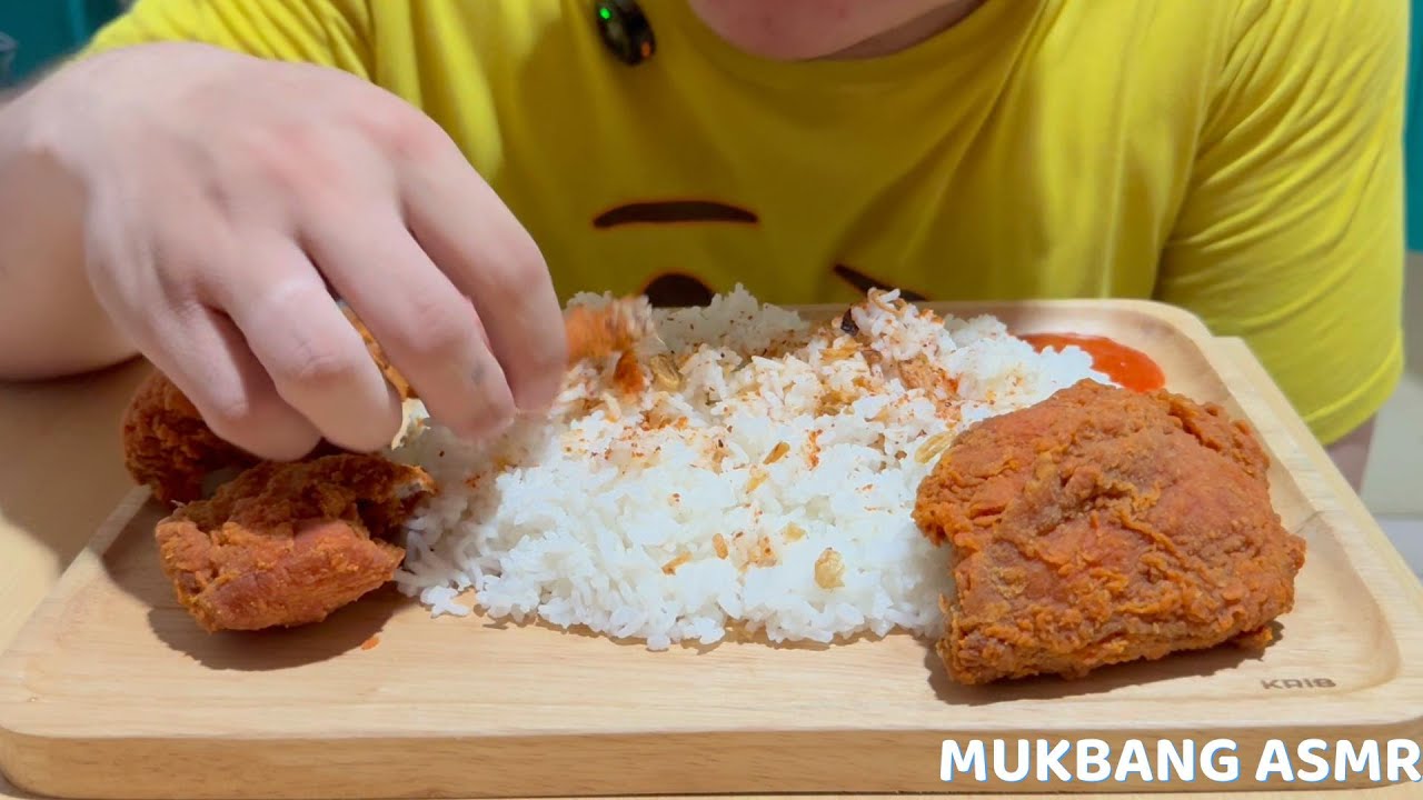 MUKBANG ASMR - NASI BK SPICY FRIED CHICKEN PLUS BON CABE