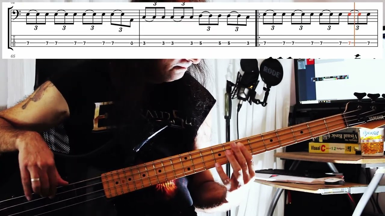 Iron Maiden - Running Free - Bass Cover with Sheet and Tab