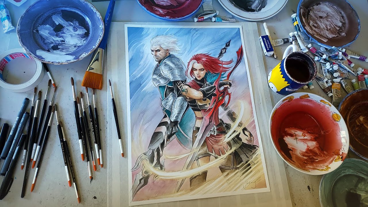 🎨 Watercolor : Vesper & Crimson - Rediff Twitch