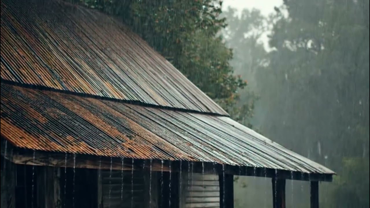 Rain Sounds for Sleeping – ASMR Heavy Rain on Tin Roof for Anxiety & Insomnia Relief