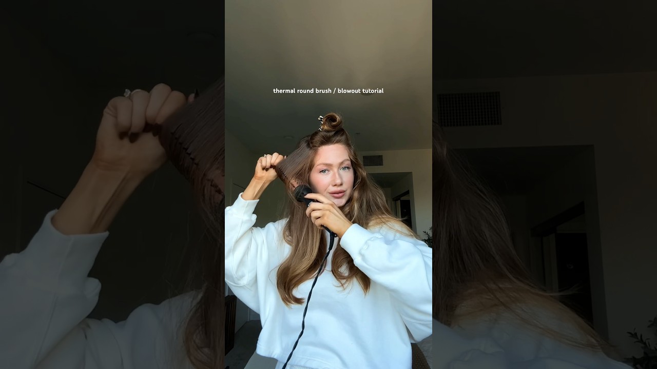 How to use the viral thermal round brush #hairtutorial