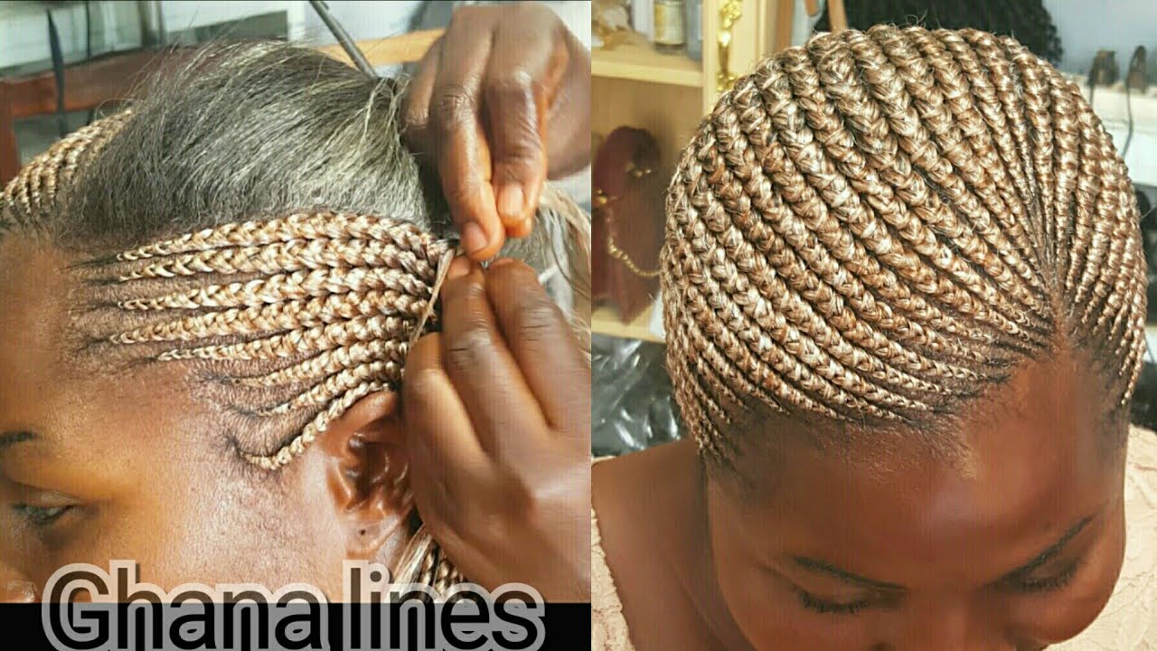 Straight Back Feed-in Braids Cornrow | How To Do Ghana Braids/Weave | How To Cornrow With Extention
