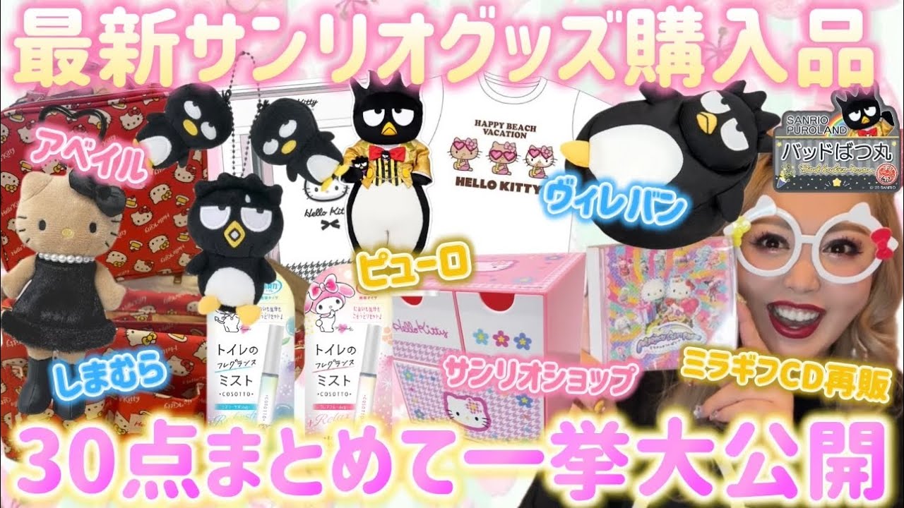 【最新サンリオグッズ購入品】ミラギフのCDが待望の再販😍💖ピューロ🌈サンリオショップ🎀しまむら🍓アベイル🩰ヴィレバン🌸サンキューマート🦄サンリオガチャなど爆買い購入品30点一挙まとめて大公開🍒🪽