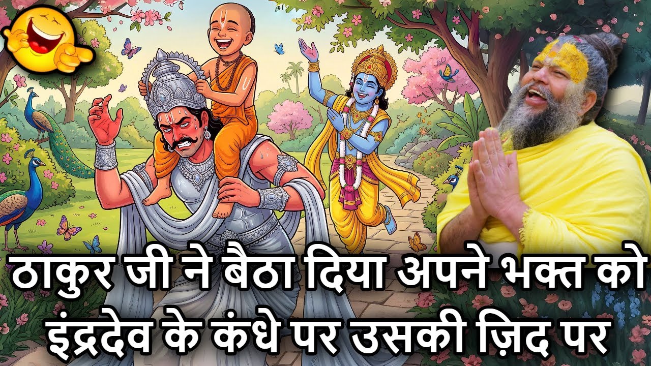 🐚😂 Thakur Ji Ne Baitha Diya 🧒🏻 Bhakt Ko ⚡ Indradev Ke Kandhe Pe… 😌 Uski Zid Pe! 😲