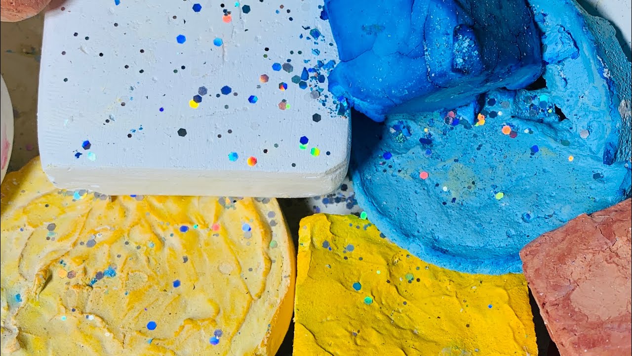 Asmr gymchalk colorfull variety bucket crush 🌈🫠 | oddlysatisfying | crunchy soft crumble |part 2