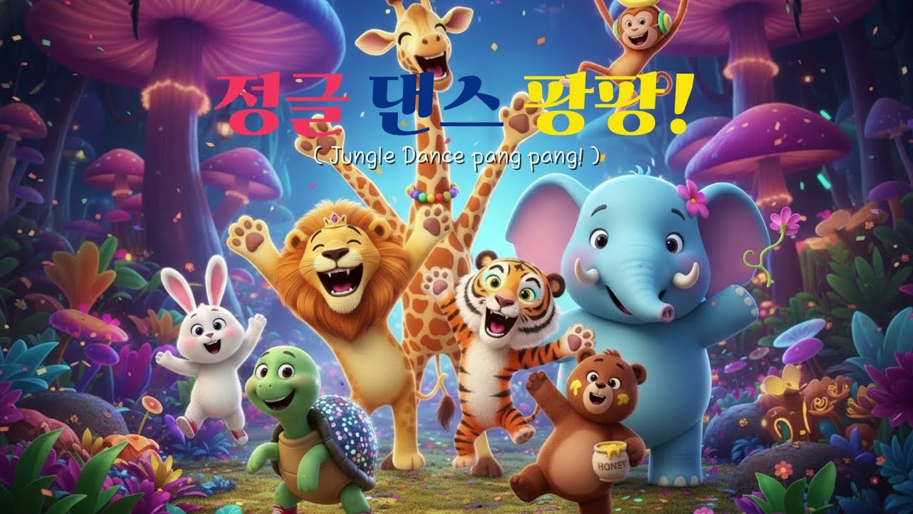 [키즈 댄스 팡팡] 정글 동물 친구들과 함께 춤춰요!  어린이 동요 & 체조