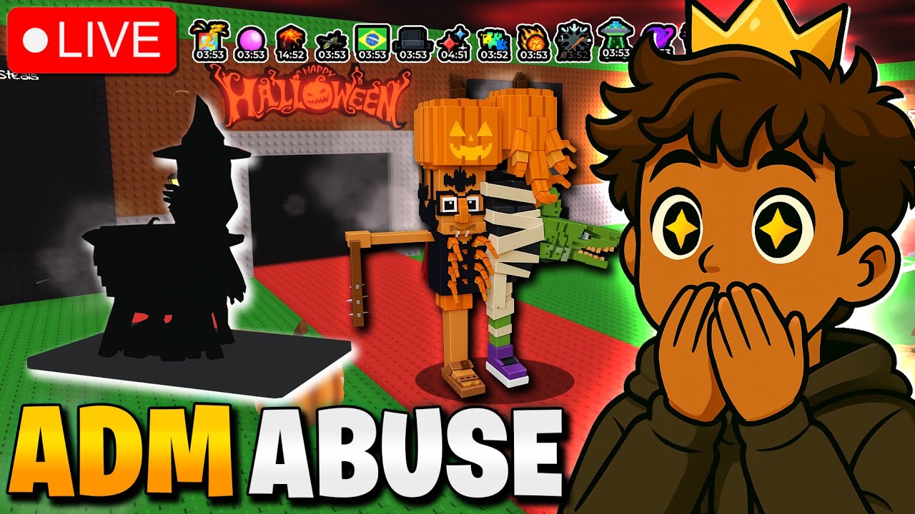 EVENTO DE ADM ABUSE 😱 MAQUINA FUS&Atilde;O DE BRUXA NO ROUBE UM BRAINROT!! | TEUX LIVE #brainrot #roblox