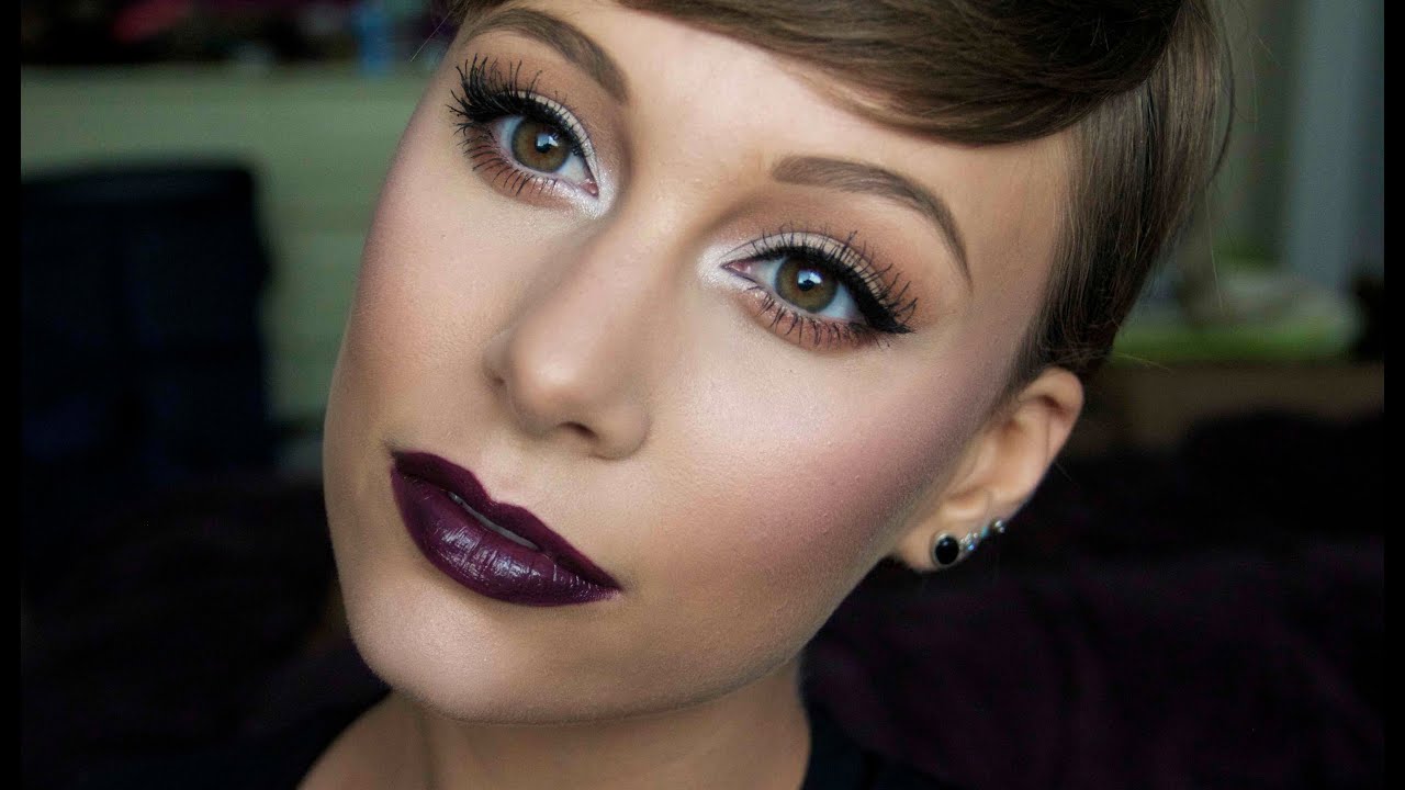 Glowing Skin Vampy Lip Makeup Tutorial