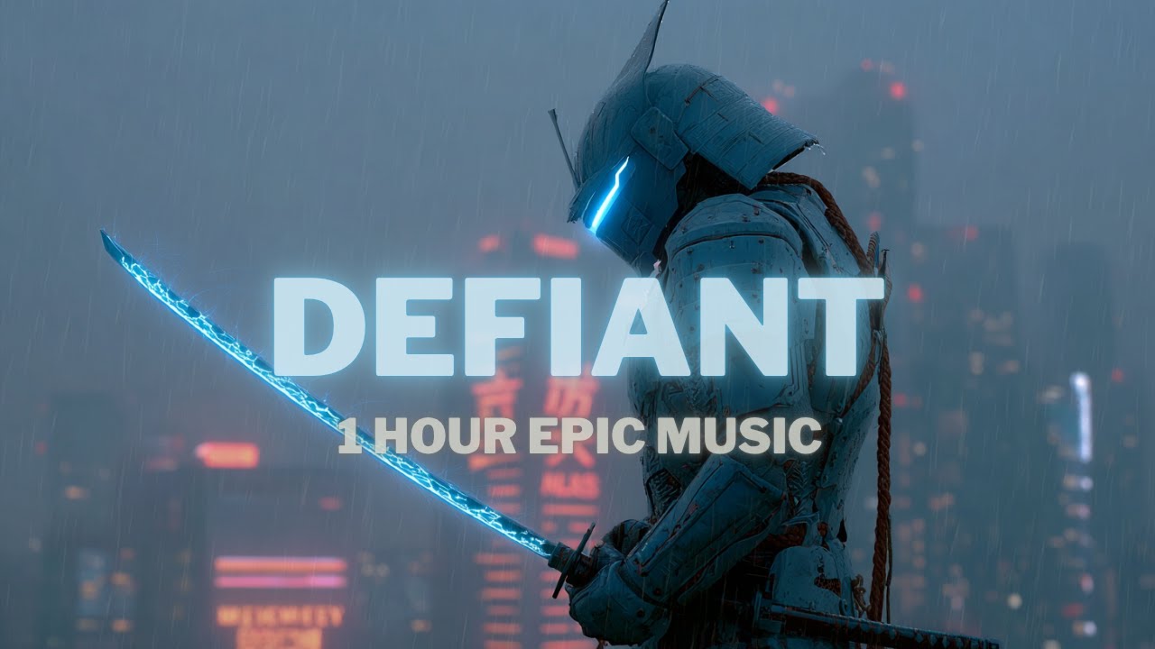 DEFIANT | 1 Hour Epic Motivational Music for Focus, Workout & Resilience | Cinematic Cyber Samurai