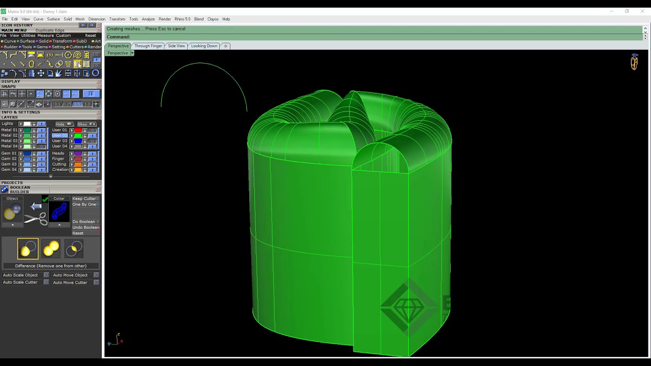 Building a Celtic knot ring in Matrix V9