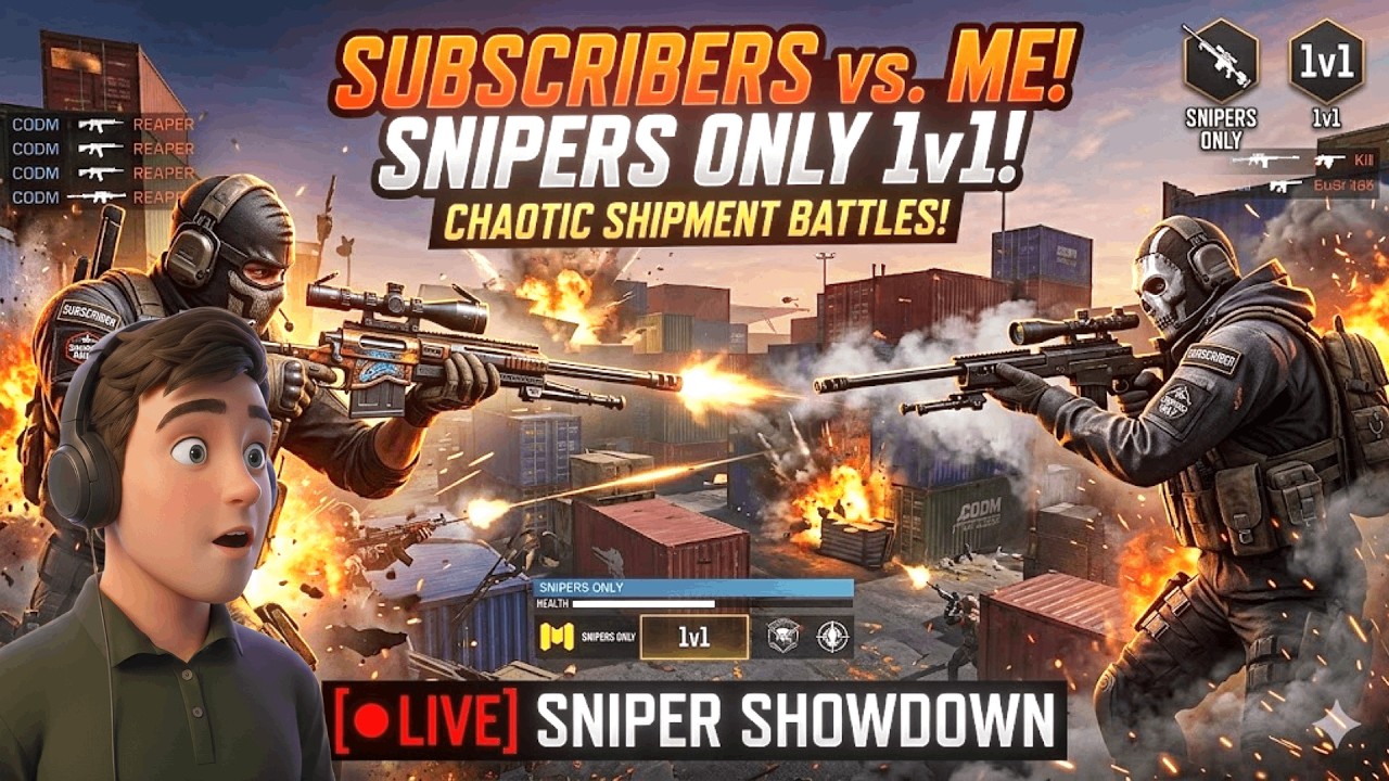 🔴 LIVE: 1v1 Snipers Only on Shipment vs Subscribers! | INSANITY🔥 #codm