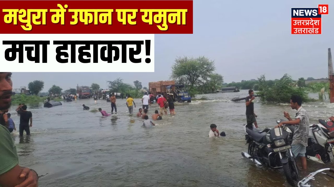 Mathura Flood News: मथुरा में बाढ़ का कहर, डूब रहे मंदिर! | Yamuna River | Latest News | N18V