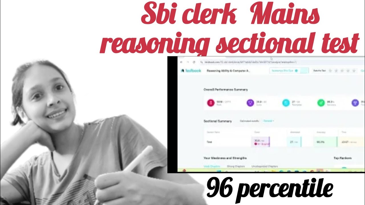✨Reasoning sectional test score and analysis💯📚 SBI Clerk mains Sectional test