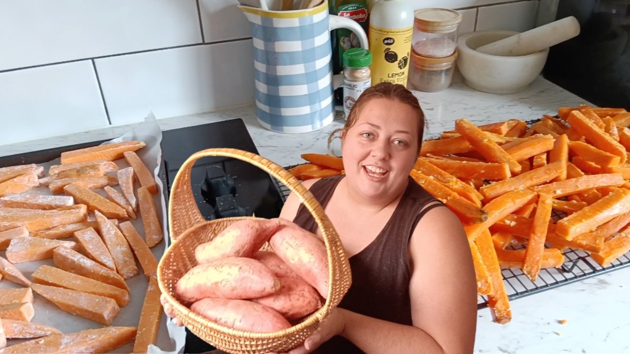 Bulk Prep Sweet Potato Fries for the Freezer! $50 worth of fries for only $9!