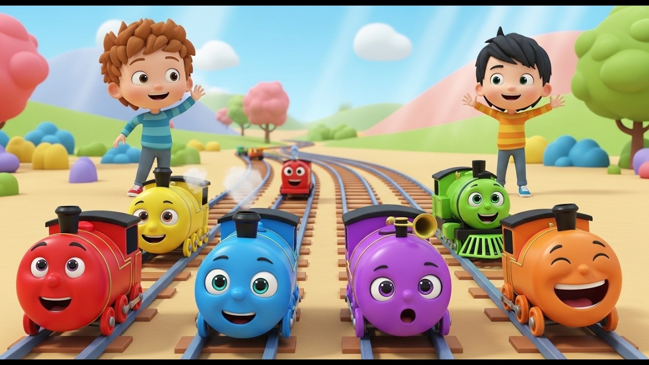 Seis Pequeños Trenes de Juguete Clickety Clickety Clack | Canción de Trenes y Números