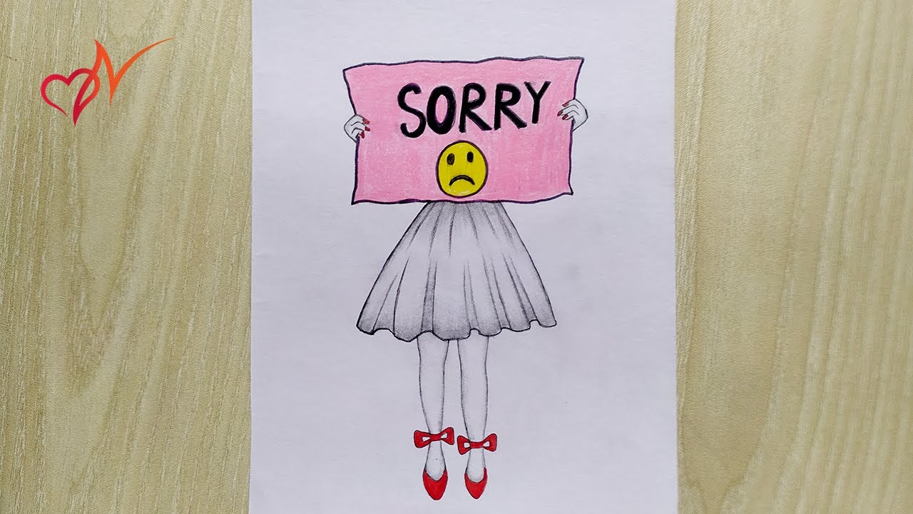 How to draw a girl saying sorry to someone || Step by step full drawing for beginners