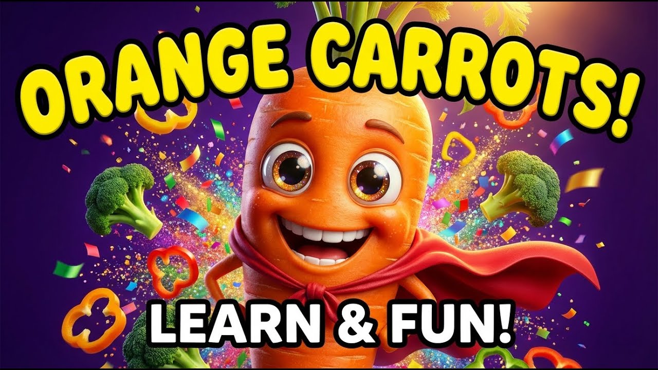 🥕 Orange CARROTS for Kids! Learning Vegetables | Healthy Food Education Fun