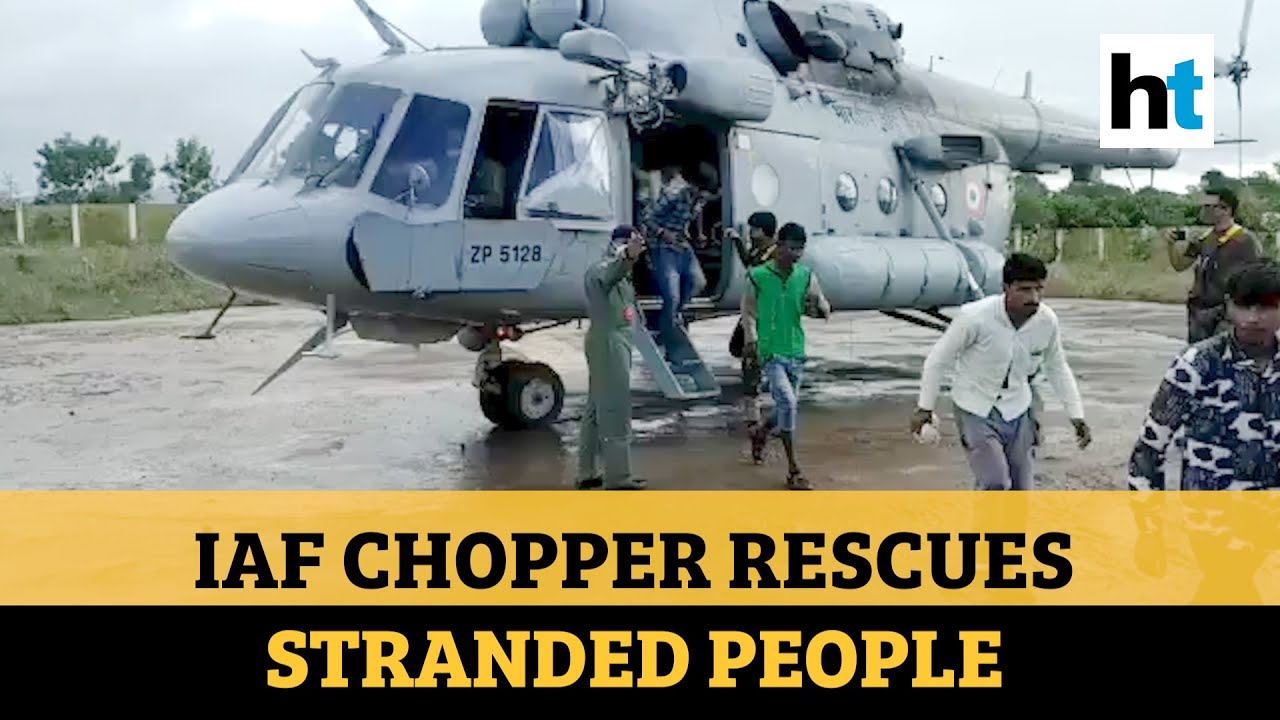 Watch: IAF helicopter rescues people from flood hit areas in Madhya Pradesh