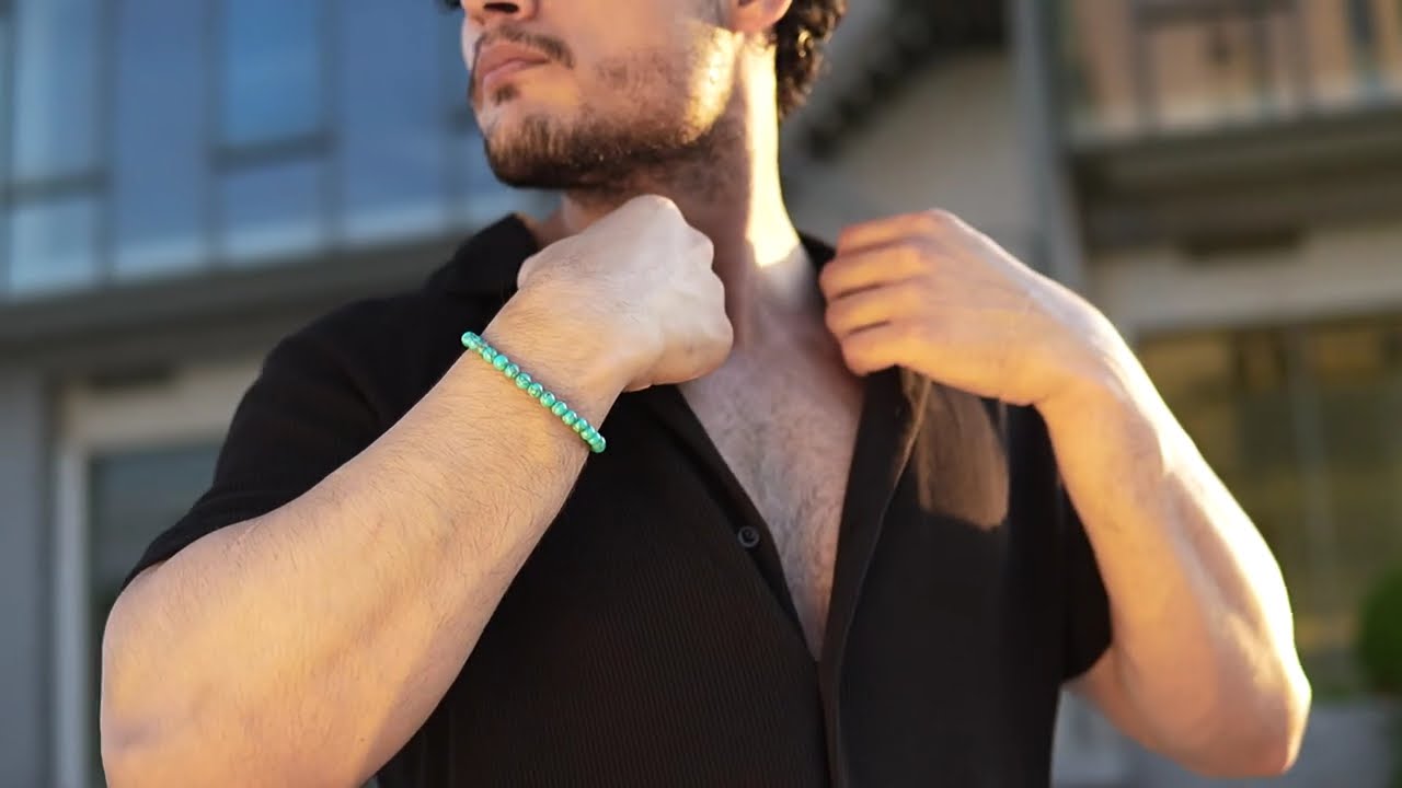 RTZN Turquoise Beaded Bracelet &ndash; Bali | Handmade Men&rsquo;s Gemstone Bracelet
