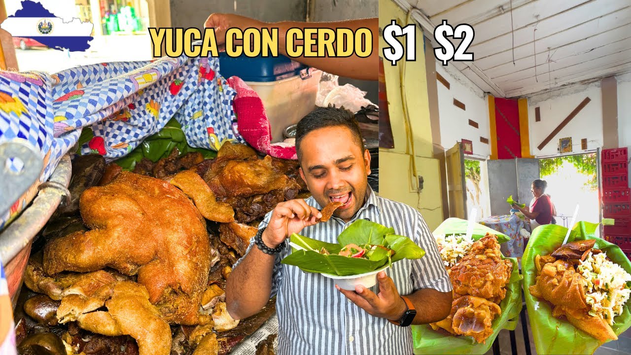 LA MEJOR YUCA CON  CERDO DE JUAYUA SONSONATE Yuqueria  La Fortaleza