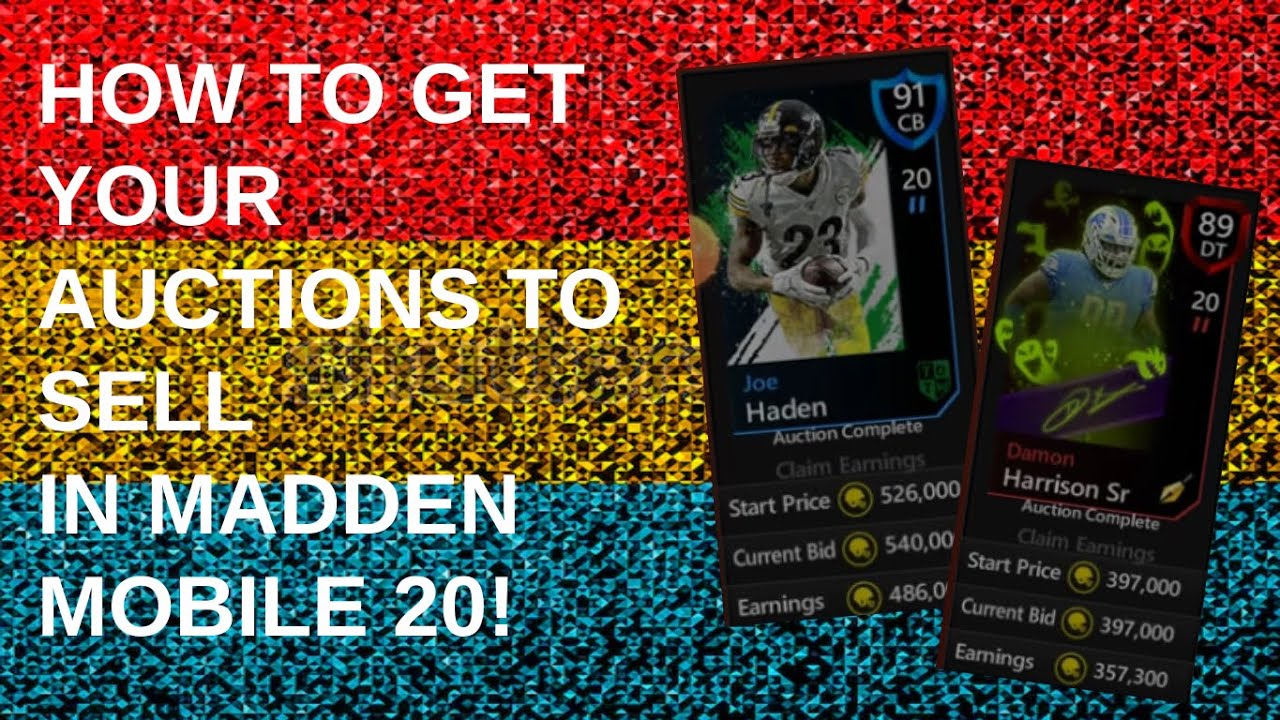 HOW TO GET YOUR AUCTIONS TO SELL IN MADDEN MOBILE 20!! PLAYERS PRICE CHARTS!!