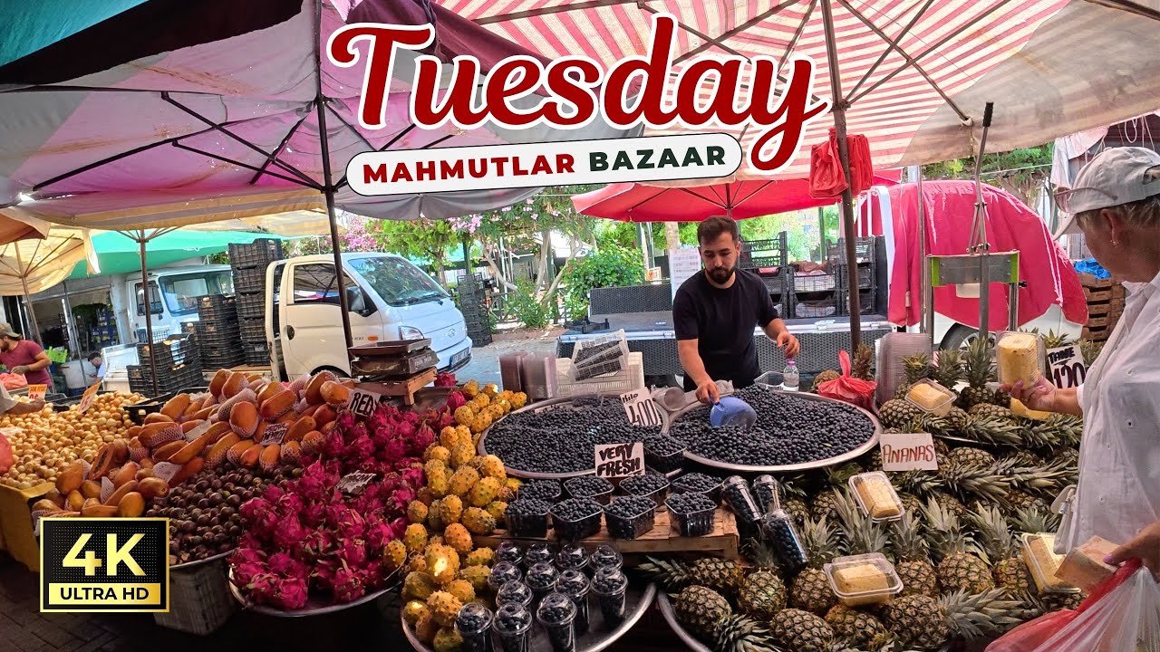 Alanya Mahmutlar Tuesday Market | Antalya Turkey | July 1, 2025 [4K HD/60 fps]