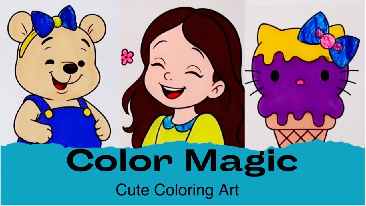 Bright & Cute Coloring Art for Relaxation 🎨✨
