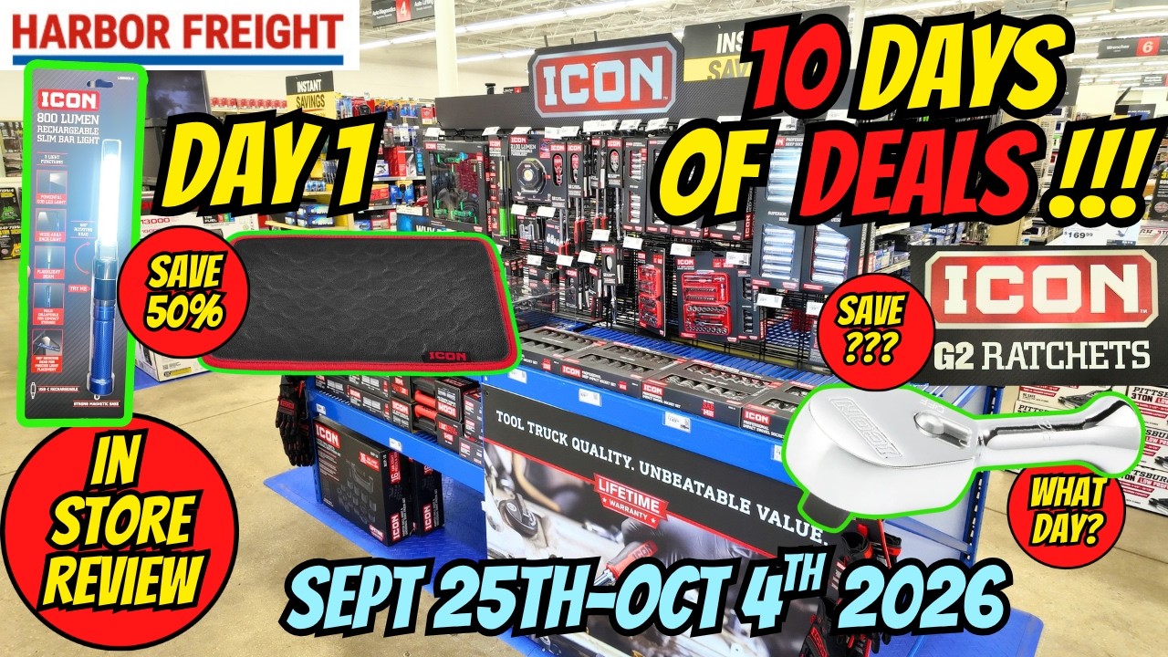 10 дней скидок в Harbor Freight с 25 сентября &mdash; не пропустите! День 1: скидка 50% на ICON