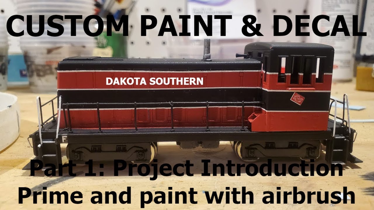 HO Scale Custom Paint Project Dakota Southern #76 Bachmann GE 70 Ton Switcher Pt.1 Primer & Airbrush