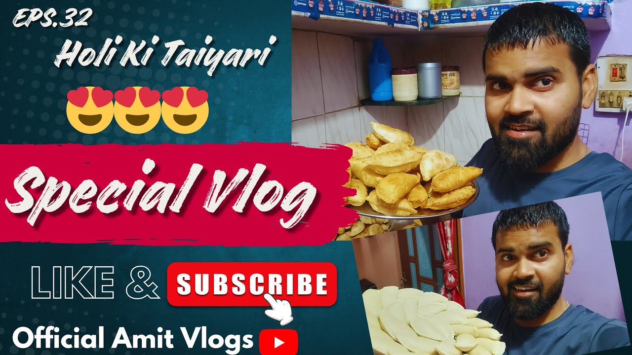 Holi Ke Liye Gujiya Ki Taiyari😍 Happy Holi To All @officialAmit-945 || Official Amit Vlogs #holi 