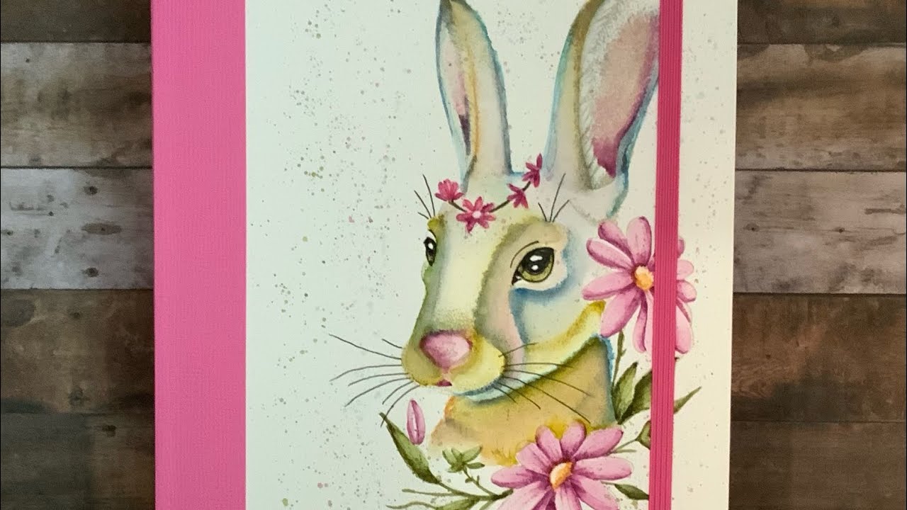 A5 notebook with the We R Makers Thermal Cinch and Sweet Poppy stamps and watercolour pens video #65