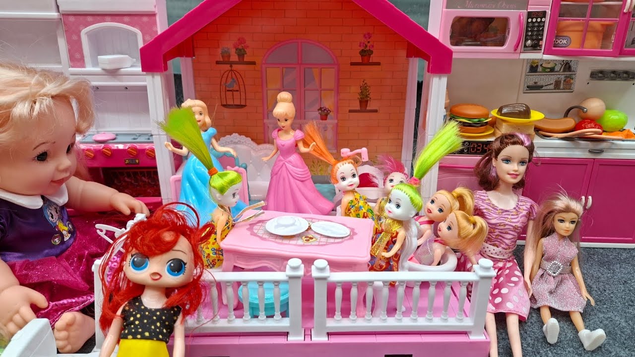 15.Minutes Satisfying with Unboxing Barbie Princess Pink Kitchen,Rock Bed Play Set Review Toys｜
