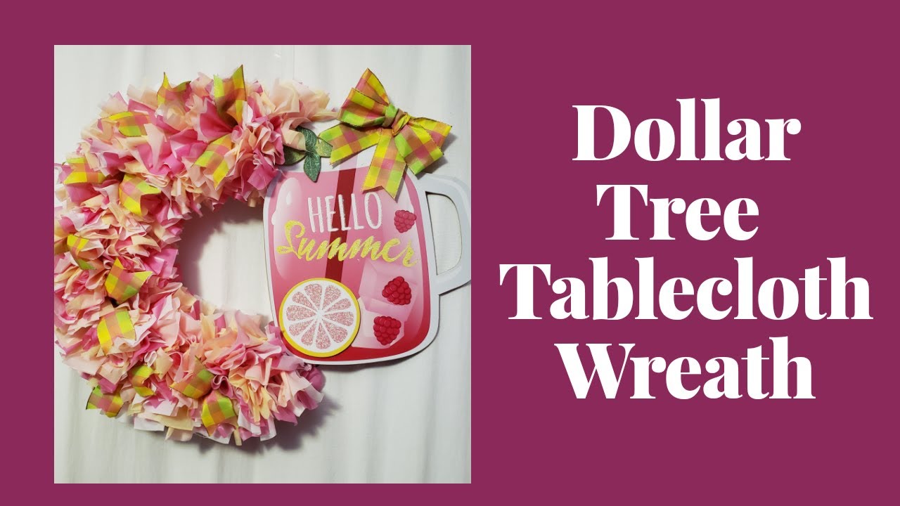 Dollar Tree Summer Tablecloth Wreath