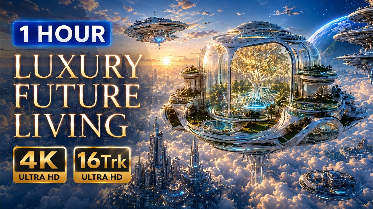 1 Hour Future Luxury Living 2090 | Relaxing Sci-Fi Ambience 4K for Sleep, Focus & Meditation