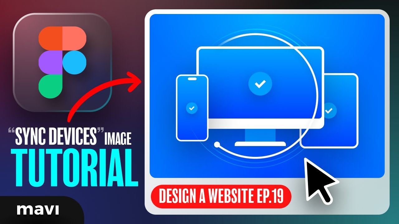 WEB DESIGN IN FIGMA ep.19: “SYNC DEVICES” Feature Illustration – Free UX / UI Course
