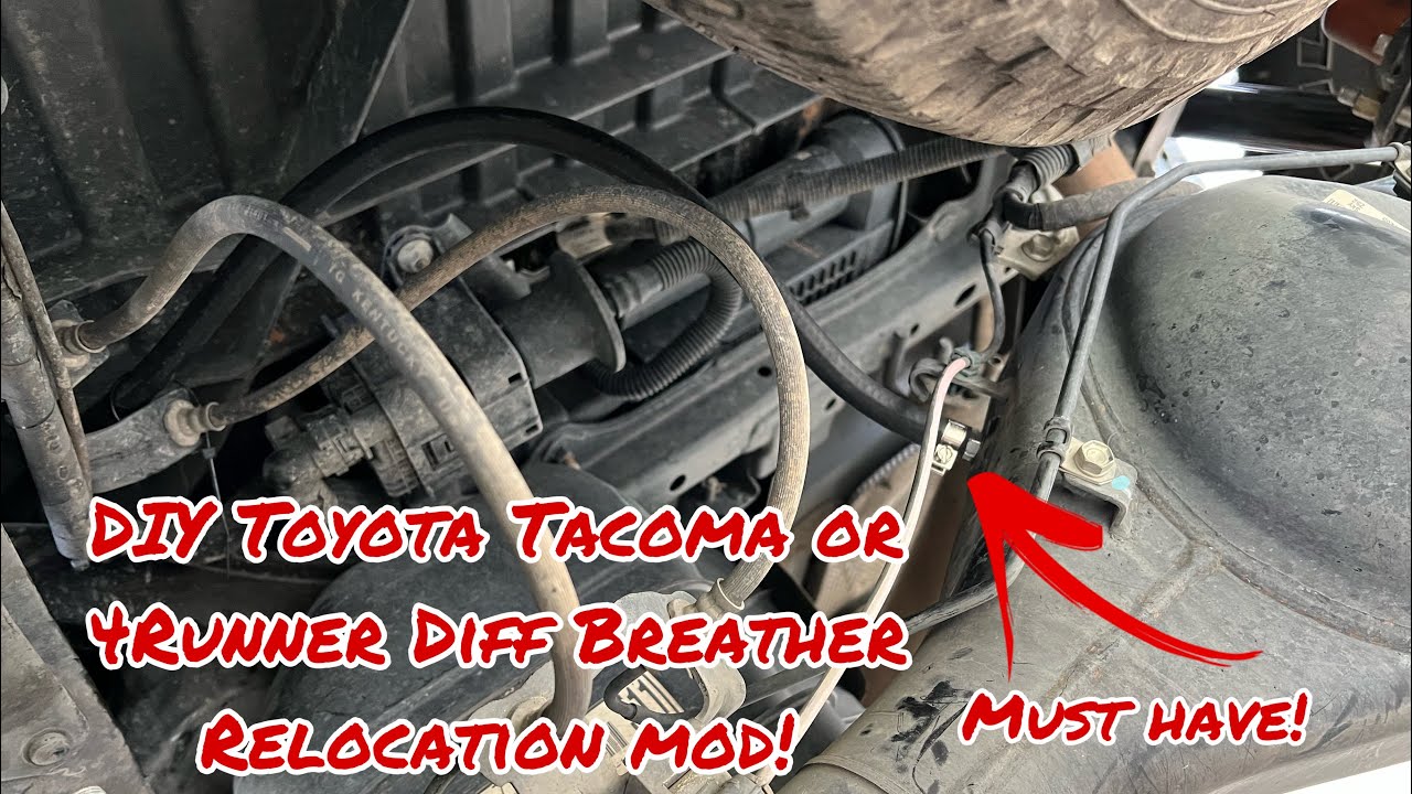 DIY Toyota Tacoma or 4Runner Diff Breather Relocation mod. Must have!