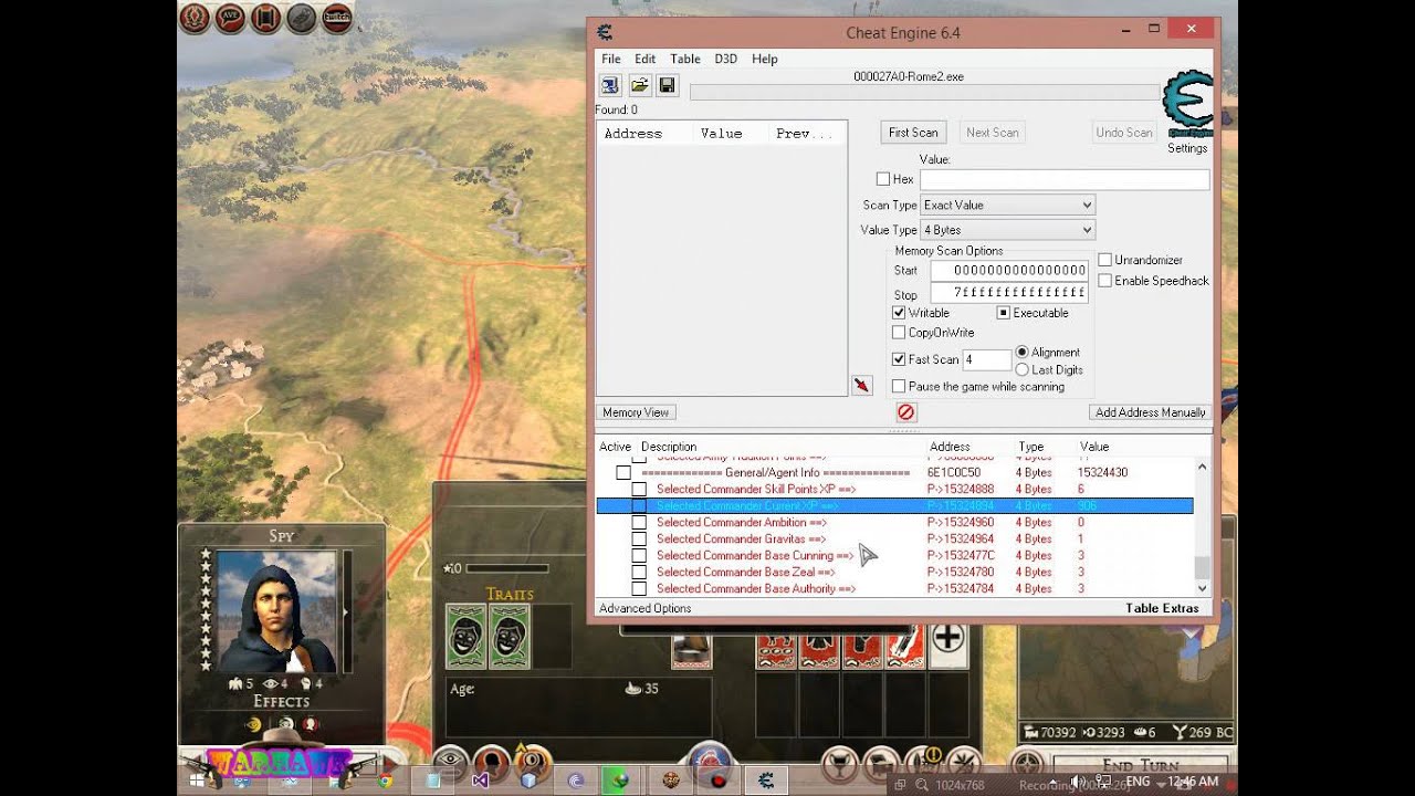 Total War Rome 2 : CE Script table no stupid survey ... 2.4.0.19683  (Emperor Edition)