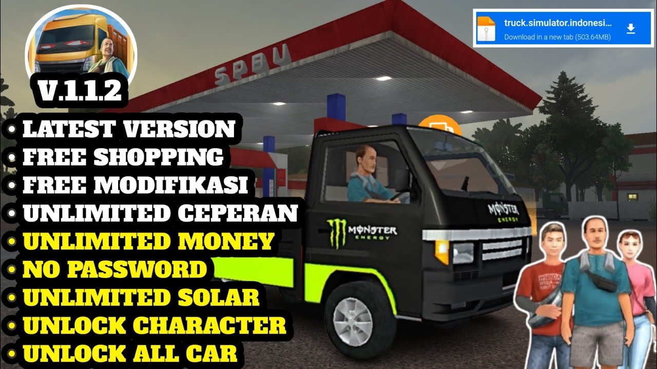 Truck Simulator Indonesia Mod Apk V1.1.2 Terbaru 2026 - Unlimited Money & Unlock All Truck No Pw