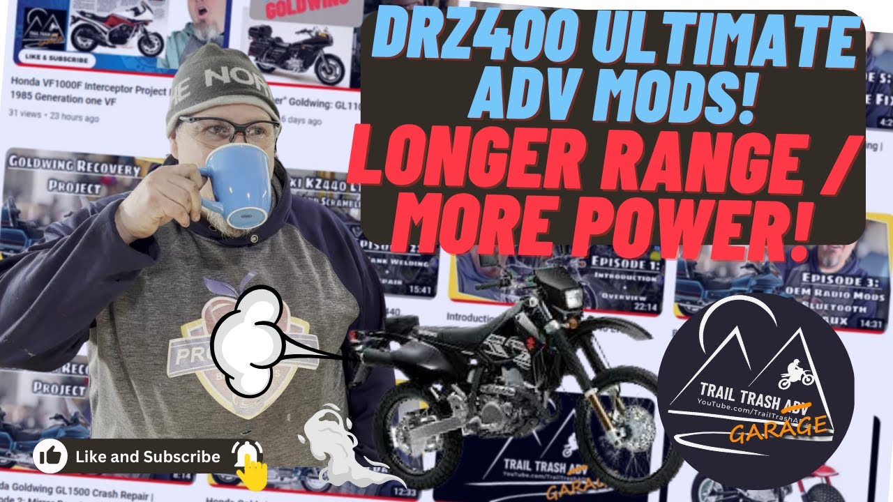 DRZ400s ADV Mods : Longer Range & More Power - Acerbis tank and Amazon 39mm FCR Carb - Part1