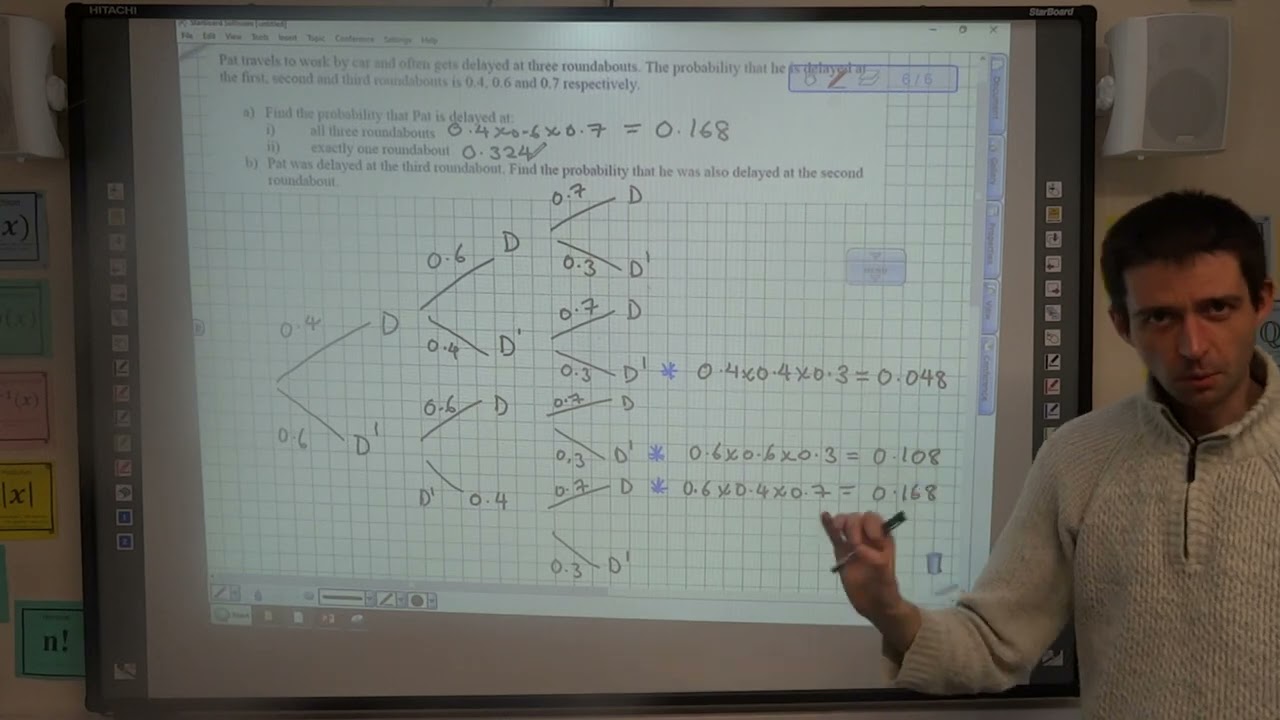 How to find conditional probabilities using a tree diagram