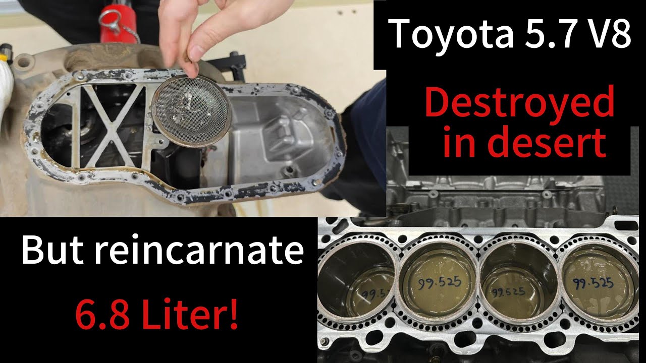 Revive a destroyed Toyota 5.7 V8  and make it a 6.8 Liter engine in 12 minutes