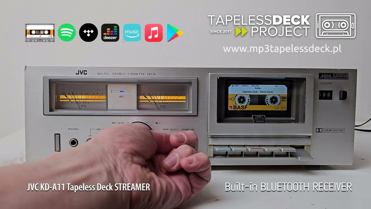 JVC KD-A11 MP3/FLAC player and STREAMER with SPOTIFY - Tapeless Deck Project
