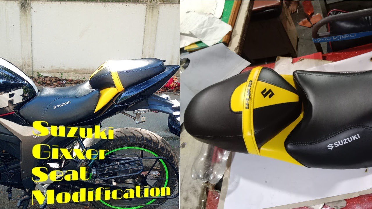 ১৪০০ টাকায়🔥🔥Suzuki Gixxer Monotone Two Part Seat Modify/How to Modify Gixxer Single Seat and Dbl Set