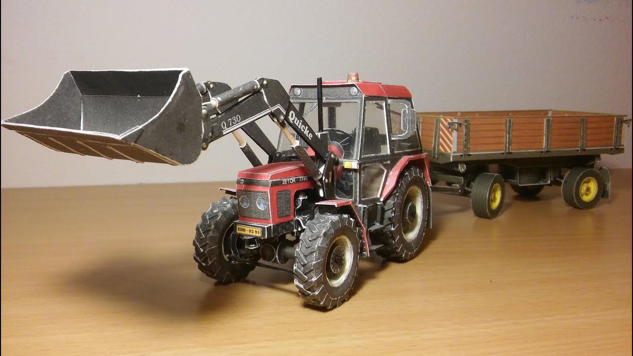 ZETOR 7745 s čelným nakladačom QUICKE / a sklapaci prives 9.TON