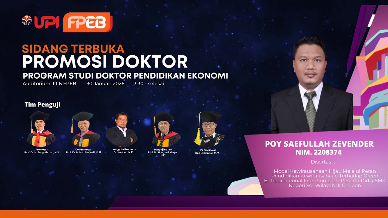 Sidang Promosi Doktor Program Studi Pendidikan Ekonomi - Mahaputra