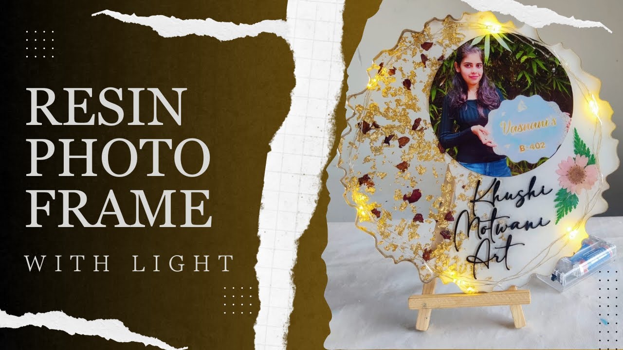 Resin Photo Frame With LIGHT I How to insert Light in Resin frame I Tutorial By Khushi Motwani