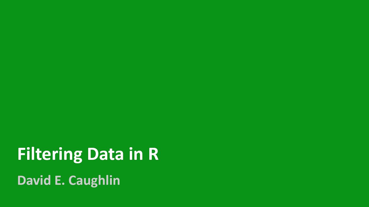 Filtering Data in R