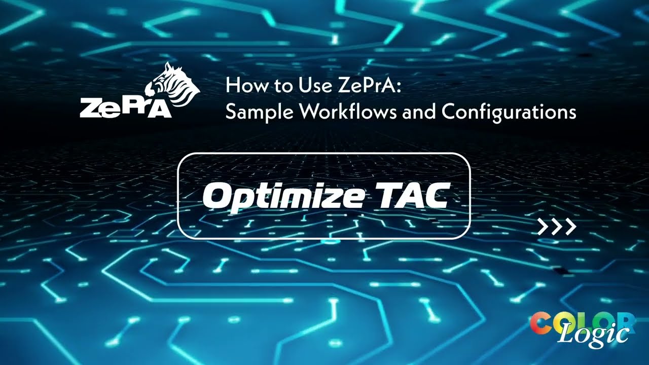 Optimize Total Area Coverage TAC Tutorial - ColorLogic ZePrA Sample Workflows and Configurations