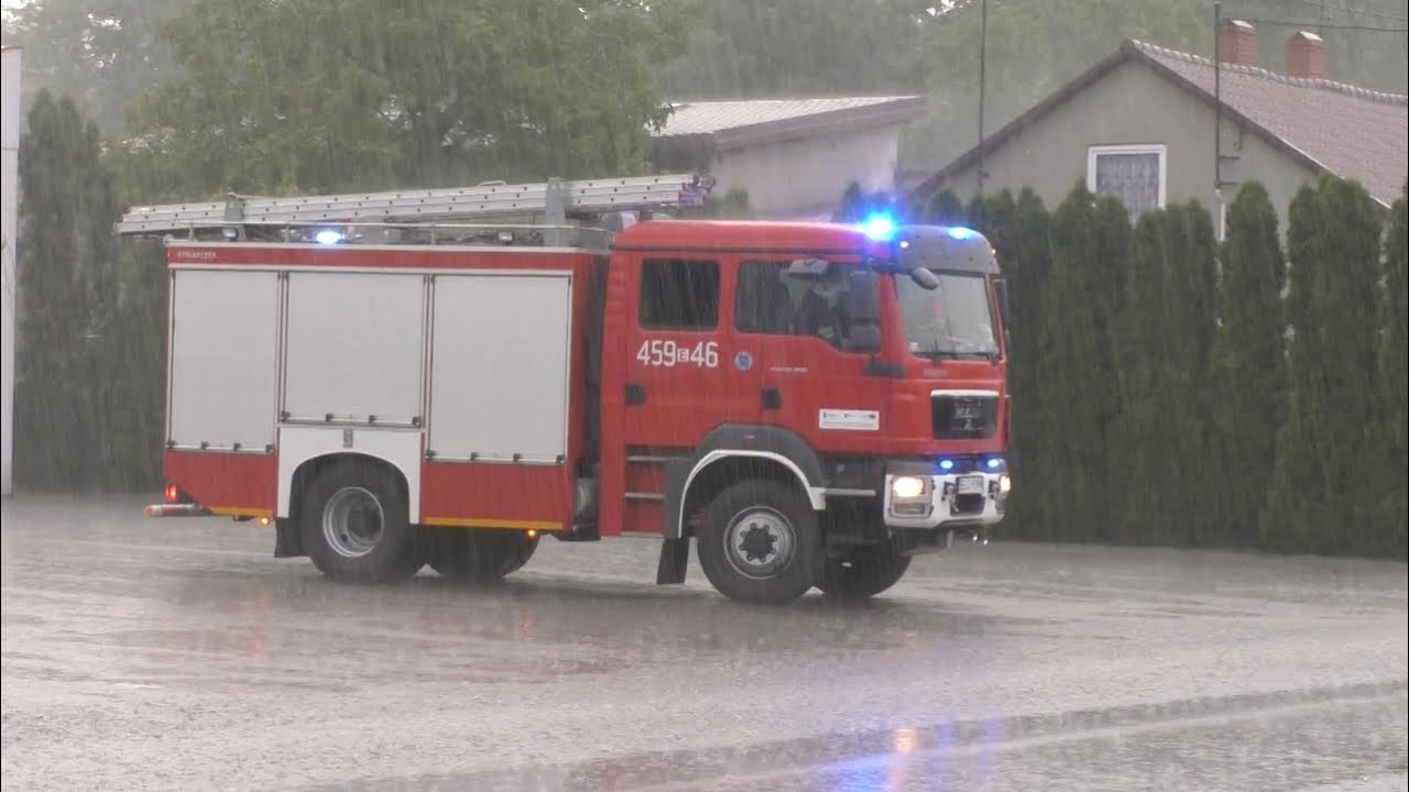 Alarmowanie i wyjazd 459[E]46 GBA 2,5/16 MAN TGM 13.290/Stolarczyk OSP Łyszkowice